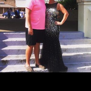 Black sequin prom dress
